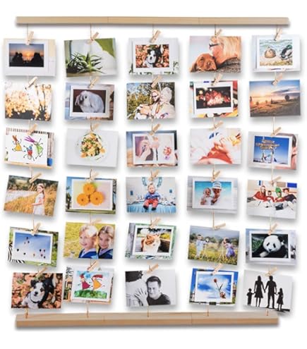 HAB & GUT Cornici Multipla Portafoto A Muro Stile Art Deco - Griglia Metallica 60x40 Cm Con Clip Ottone - Foto 8