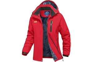 donhobo Women's Waterproof Hiking Jackets,Women Winter Snow Ski Jackets,Ladies Outdoor Fleece Windproof Walking Jacket Coat