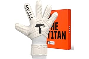 T1TAN Classic White-Out Junior Gants de Gardien de But Junior, Gants de Football, Tailles 3-6, pour garçons et Filles, de 4 à 11 années