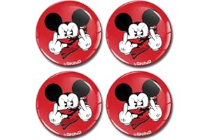 SkinoEu Aufkleber Autoaufkleber für Radkappen Nabenkappen Nabendeckel Radnabendeckel Rad-Aufkleber 55mm Maus Mittelfinger A 3555