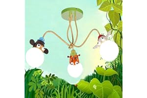 YZM Moderno Lampadario da soffitto per bambini,Plafoniera per bambini a tema animale,Perfetto per la cameretta dei bambini/la stanza dei giochi/scuola/asilo (3 lights)