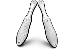 BEZOX Lima de Callos （Acero inoxidable completo）Embellecedora de Piel Muerta dura y Cuarteada - Exfoliante de Pies Doble Superficie Abra