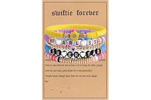 YOEE 10/12/14PCS Friendship Bracelets, Pink Natural Stone Bracelet for Women Girls Inspired Bracelets Set, Friendship Bracelets for Music Lover Fans Jewellery Gifts with Card Christmas Birthday