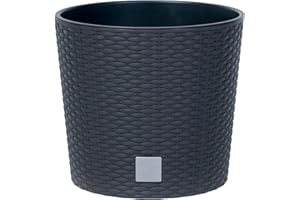 PROSPERPLAST Maceta Rato 15 litros con cubilete para plantar en color antracita 27 x 30 x 30 cm.