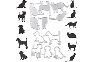 URROMA 11 fustelle in metallo a forma di cane e gatto, per fai da te, in acciaio al carbonio, per goffratura, album di ritagli, decorazioni fai da te
