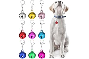 Prasacco 9 Pack Bells for Dog Cat Collars Colorful Small Dog Bell Cat Bell with Key Rings and Clasps Pet Bells Charm Pendant Accessories