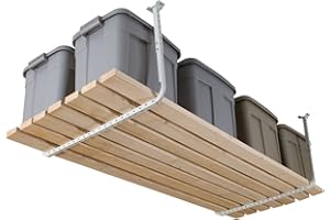 HyLoft 80842-10 33 in. x 34 in. Adjustable Garage Ceiling Mount Storage Rack Kit, Garage Overhead Storage Bracket, White