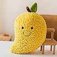 E-ALLDIR Mango Fruit Stuffed Plush Toy, Plush Pillow Cuddly Fruit, Mango Soft Toy, Colorful Cute Mango Fruit Stuffed