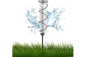Tokaneit Pluviomètres en Verre avec Piquet en Métal, Pluviomètre Résistant au Gel, Pluviomètre Extérieur en Verre, Pluviomètre de Jardin pour La Décoration de Paysage de Pelouse en Plein Air
