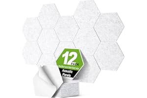 Insonorizacion Acustica Pared Autoadhesivo, Deecam 30X26X1 CM Aislante Acustico de Alta Densidad, Ignífugo/Aislamiento Acústico/Decoración para Decoración de Puertas/Paredes y Tratamiento Acústico