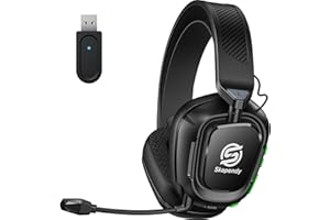 Skapendy Wireless Gaming Headset for PC, PS5, PS4-2.4GHz Lossless Audio USB & Bluetooth Gaming Headphones, Low Latency Headphones with Mic, 50Hrs Battery Life - For Mac, Tablets, Switch, Mobile