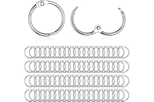 Set med 80 bindningsringar, 25 mm, metallledade ringar för bok, pärm, nyckelring, anteckningsblock, anteckningsblock, gör-det