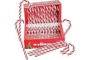 P&E LOT Candy Canes Sucres d'Orges Bâtons Goût Fraise - Confiserie Bonbon et Décoration de Sapin de Noêl 144g