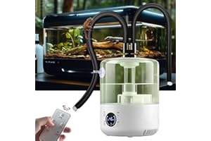 KENSBRO 3,5 l, umidificatore rettile, terrario, macchina per nebbia a ultrasuoni con doppio tubo e telecomando, silenzioso, 3 livelli, protezione contro il funzionamento a secco, per rettili, anfibi, growbox
