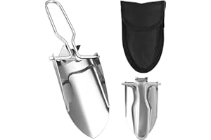 JECDFS Pala Plegable de Acero Inoxidable para Jardinería y Actividades al Aire Libre, Mini Pala Portátil con Funda de Transporte, para Camping, Excursionismo y Trabajo en el Jardín, Resistente a la Corrosión