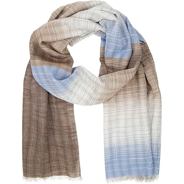 Écharpe Homme Lindenmann 100% Coton Bio - Écharpe Tissée Bleue Élégante