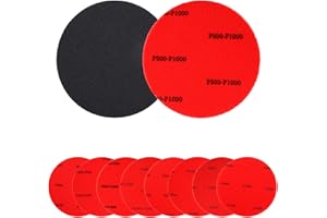 PEUTIER 8 Stück Bowlingball Schleifpads mit 8 Arten von Körnungen, 12,5cm Bowlingball Polierpads Bowling Abralon Schleifpads Oberflächenerneuerungsset Bowling Zubehör (Rot)