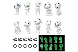 Sctmda Lumineux Arbre Elfes 20 Pièces Figurines Elfes des Arbres Princesse Mononoké en Résine Poupée Ornement Décoration de Jardin Miniature Pot Décoration pour Micro Paysage Accessoires