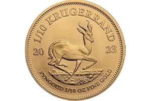 Silvern Metals 2021 Krugerrand Gold Coin - 1/10 Bullion | South African Mint | In Premium Lighthouse Quadrum Capsule | BU, Authentic, Handled with Care