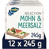 Wasa Selection Mohn & Meersalz - Knuspriges Knäckebrot - 12er Pack (12 x 245 g)