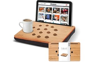 mikamax Mini Lapzer Laptop Schreibtisch Bambus Luftlöcher Schoßtablett LaptopKissen Betttisch Laptoptisch Laptop unterlage 280681 35 x 25 x 6 cm