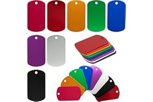 STAYMAX Lot de 24 étiquettes vierges en aluminium - Gravure vierge - Personnalisable - Couleur aléatoire