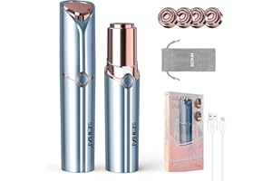 SEIHAI Facial Hair Remover(Deluxe), Ladies Facial Hair Remover, Face Hair Remover for Women, USB Rechargeable Facial Epilator, Face Hair Removal for Upper Lip, Chin, Included 4 x Replacement Heads