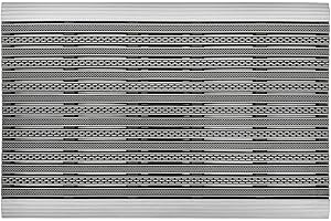 ‎CARFASHION Home2Fashion PUR PureClean TPE-VC 100% Sustainable Door Mat, Relief Door Mat, Dirt Trapper Mat, Indoor and Outdoor Use, Anthracite Metallic Surface, Size Approx. 59 x 39 cm, 285511A