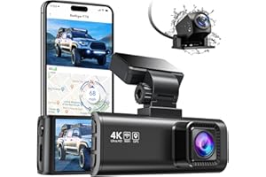 REDTIGER F7N 4K Dashcam Voiture Avant et arrière,Double Caméra Embarquée 4K+1080P avec WiFi et GPS Intégrés pour Voitures, écran 3,18 Pouces,Caméra Grand Angle 170° pour Tableau de Bord