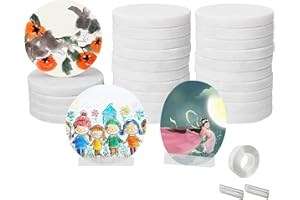 UNPOTEN Steine zum Bemalen 25 Stück, Steine zum Bemalen Flach, Weiß Steine Bemalen, Steine Bemalen Buch für Kunsthandwerk Malerei Gartendeko Aquarium Steine Bemalen Set, Diameter 5cm