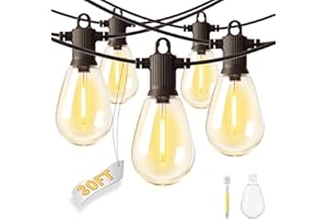 ZOTOYI IP65 Guirlande Lumineuse Exterieure 9M - 10+1 Ampoules Incassable Étanche, Guirlande Guinguette LED Connectable, 2700K Blanc Chaud pour Événements et Célébrations en Plein Air, Fêtes à Thème