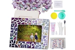 AiYoYo DIY Fotorahmen Bastelset Geschenke für Kinder und Erwachsene Mosaik Bilderrahmen Kreatives Basteln für Mädchen Geburtstagsgeschenk 5 6 7 8 9 10 11 12+ Jahre