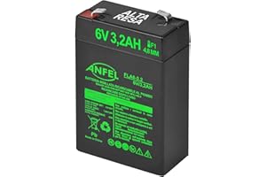ANFEL Batteria AGM 6V 3.2Ah al Piombo Ricaricabile Ermetica Ricambio per Lampada di Emergenza beghelli 8799 415272001 1499 RT628 FP628