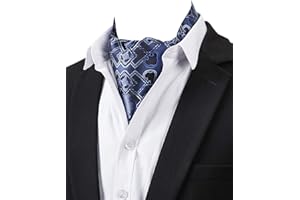 STTLZMC Cravatta Uomo Paisley Floreal Ascot Fazzoletti Tessuto in Seta Matrimonio Business