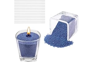 Scentoria Kerzensand 900g, Kerzensand mit Docht, Kerzenwachs Granulat mit 15 Dochte 10 cm, Wachsgranulat für Kerzen, Kerzen Sand, Kerzengranulat für die DIY Kerzenherstellung (Dunkelblau)