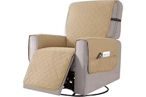 ASTIS Fundas para Sillas Reclinables, Funda Sofa 1 Plaza Fundas Sillon Relax with Pockets Non-Slip Fabric Couch Cover, Antimanchas y Antiarañazos, Fundas Lavables para Sillas Reclinables (S, Kaqi)