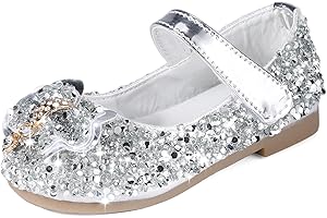Cheerful Mario 1-7 Years Gorgeous Princess Girls Ballerina ShoesToddlers Little Kids Girls Glitter Mary Jane Birthday Party Shoes Sparkle Dressing up Shoes