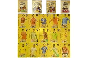 COSTAND OCDSLYGB Football Card Football Super Stars Cards,55PCS Golden Football Star Cards English Limited Edition Football Card Collection League Card Gift for Children Fans