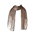 Plain coloured Chiffon and Satin Striped Scarf Thin Pretty Scarf, 150 cm x30cm lovely Gift/present.
