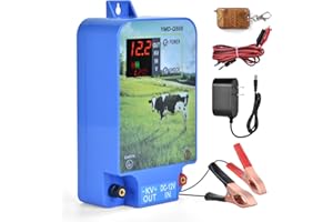 YYYUYONG 10KM Recinzione elettrica per animali con Telecomando ,2J elettrificatore per recinto elettrico,6 ~ 12 KV recinti elettrici per Galline Pecore maiali Volpi,Per azienda agricola pascolo giardino