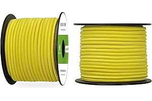 Abma Cord Corda Elastica 5mm 30M Corda di Gomma Cavo Elastico Marino per Teloni, Tende e Bagagli - Neon Giallo