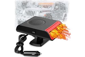 CERKKAPO Auto Heizung,Autoheizung 12V,150W Heizlüfter für Auto,2 in 1 Heizung Kühlung Auto Fenster Defroster Demister,360° Drehba Tragbare heizung für Auto,Auto Heizlüfter mit Zigarettenanzünder-Stecker