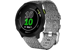Compatible for Garmin Forerunner 55 Band, Lamshaw Breathable Nylon Woven Fabric Replacement Accessory Strap Compatible for Garmin Forerunner 55 / Approach S42 / Approach S12