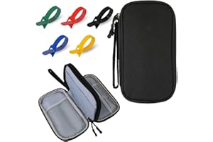 SIGMAWISE® Organizador Cables Viaje – Estuche Cables + 10 Bridas Autoadherentes – Estuche para Cargadores, USBs y Accesorios Electrónicos – Bolsa Compacta y Versátil (Negro)