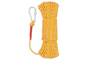 ‎NEWDOAR NewDoar 6 mm Marine Schwimmseil 550kg Hochfestes Geflochtenes Reflektierendes Anker-Festmacherseil mit Haken 10M 20M 30M 50M Dockleinen für Bootfahren, Camping, Ankern, Angeln, Festmachen-Gelb/10M