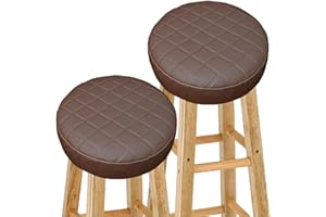 HKJGNH Wasserdicht Barhocker-Bezug Rund mit 5CM Schaumstoff Gepolstert Kissen, 4/2 Stück PU-Leder Hocker Hussen für Barhocker Stuhlhussen Sitzkissen Bürostuhl Hocker Abdeckung Sitzkissenbezug(#2,30*5(2PCS))