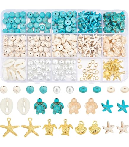SUNNYCLUE 1 Boîte De 70 Perles En Forme De Tortue De Mer, 7 Couleurs