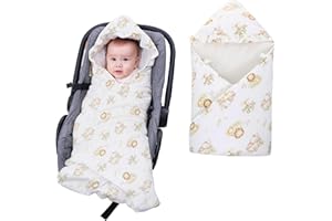 LAT LEE AND TOWN LAT Nids d'ange d'hiver pour Bébé, 90 * 90CM 100% Coton Universelle Couverture Enveloppante d'hiver pour Bébé pour Poussette Sièges Auto (Lion)