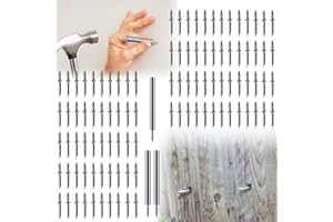 SIYURONGG Clavos de Doble Cabeza sin Costura para Zócalos, 300 Piezas de Clavos de Doble Cabeza, Clavos de Hilo de Zócalo Invisible, Tornillos de Seguridad Clavos Dobles para Zócalos.