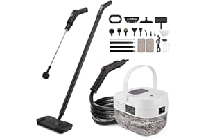 TLPEMN Nettoyer à Vapeur,2500 W Nettoyer à Vapeur Portable Avec 19 TêTes De Brosse,Rapide jusqu'à 221 °F,1,6L Nettoyeur Vapeur Vitre avec Une Serpillière pour Meubles de Cuisine, Voiture, Sols